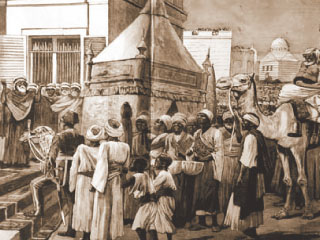 المصريون يكسون الكعبةبالقماش «القبطى»