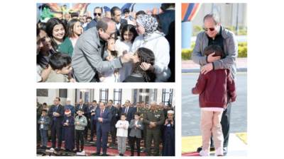 حرص على التقاط الصور التذكارية مع الأطفال وأبناء الشهداء.. الرئيس السيسي يكرِّم عددًا من أبناء الشهداء خلال احتفالية عيد الفطر