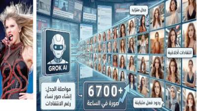 ‏«GROK»  يعرى النساء والأطفال على منصة «X»